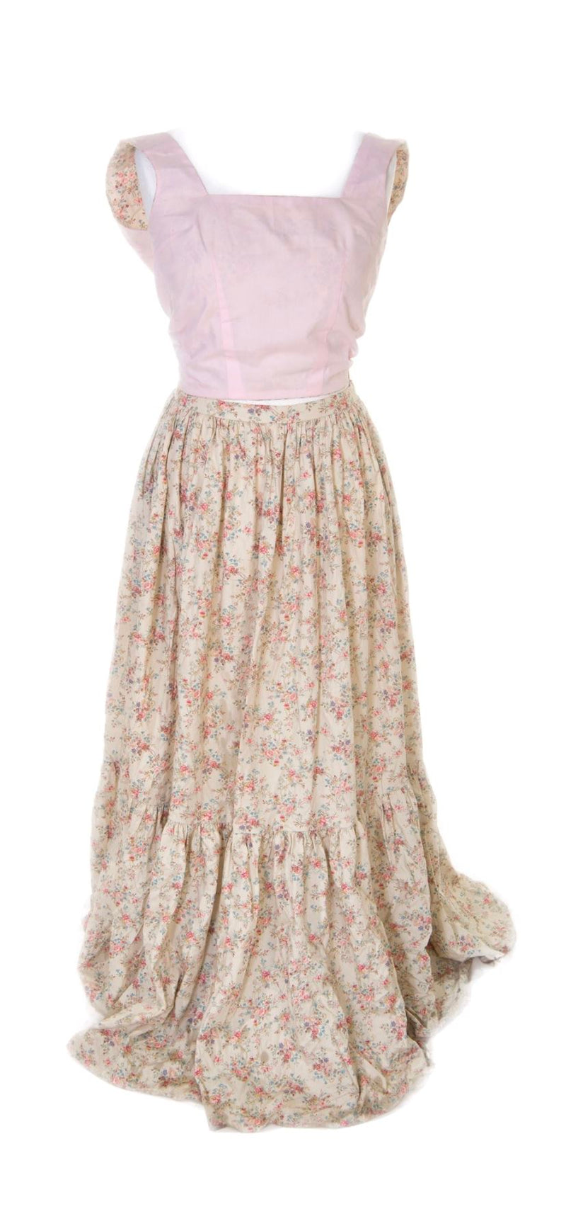 Floral and baby pink reversible backless bow top