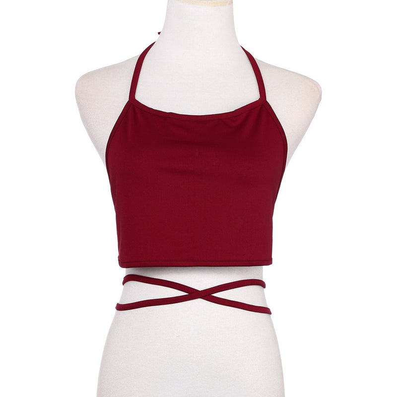 Women Sleeveless Backless Vest Halter Tank Tops Blouse T-Shirt