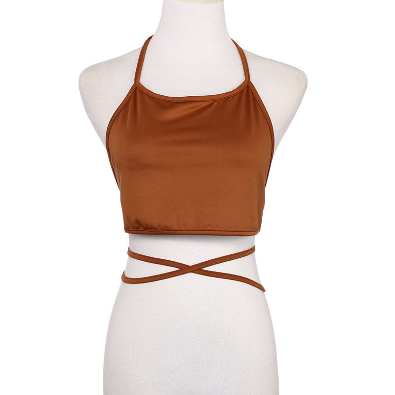 Women Sleeveless Backless Vest Halter Tank Tops Blouse T-Shirt