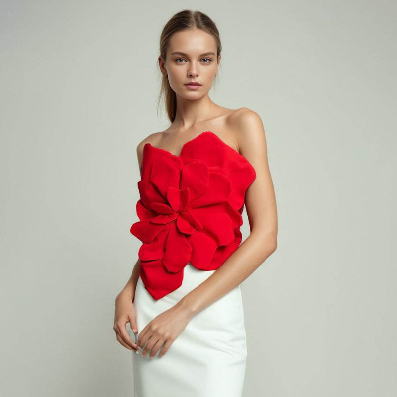 Three-Dimensional Flower Backless Tube Top Vest - Sexy Women's Camisole 2025