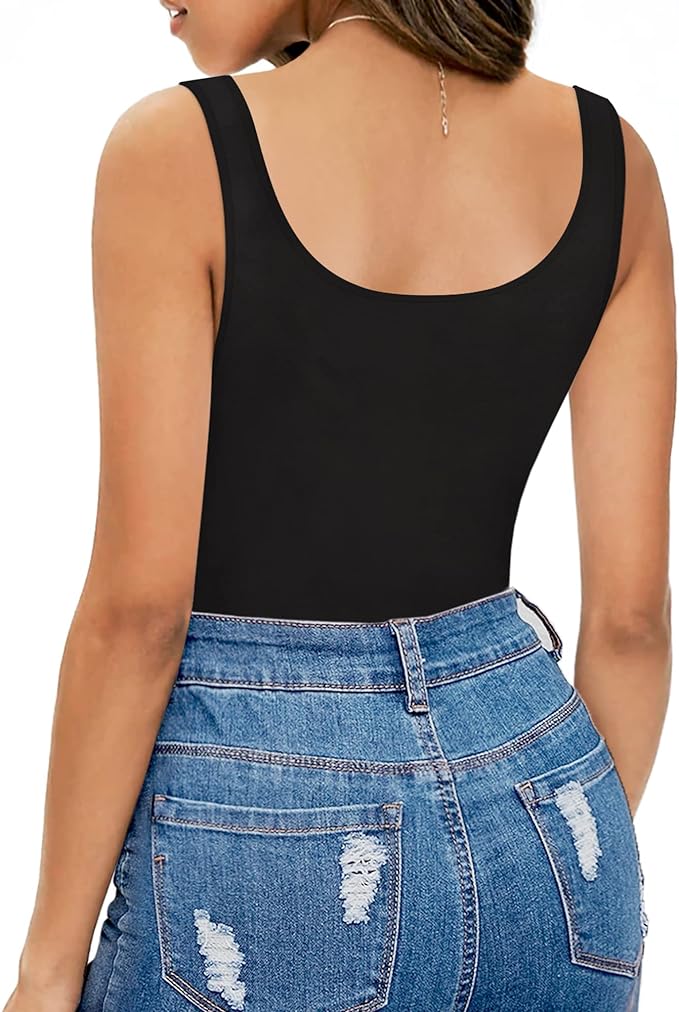 Loved - Womens Scoop Neck Sleeveless Tank Top Bodysuits Sexy Backless