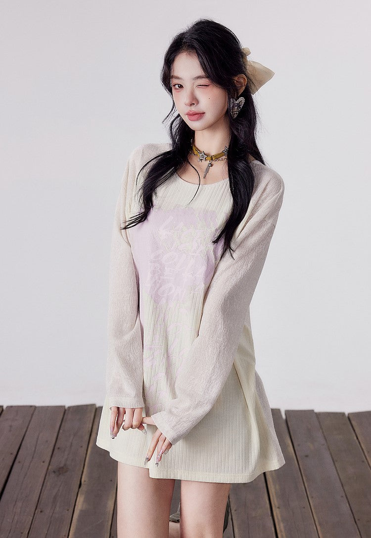 Loose Backless Strappy Long Sleeve T-Shirt LAC0153