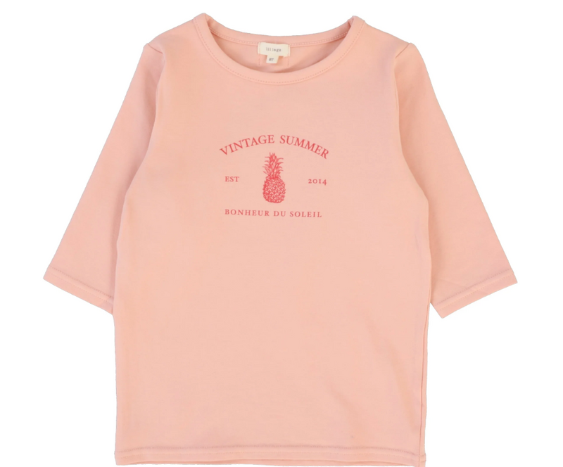 tee 3/4 print - coral