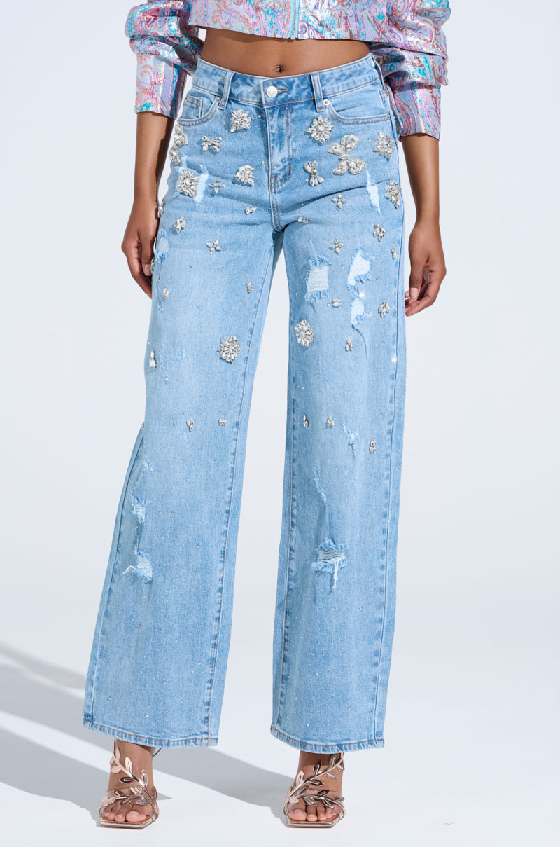 IN YOUR DREAMS RHINESTONE DENIM JEANS