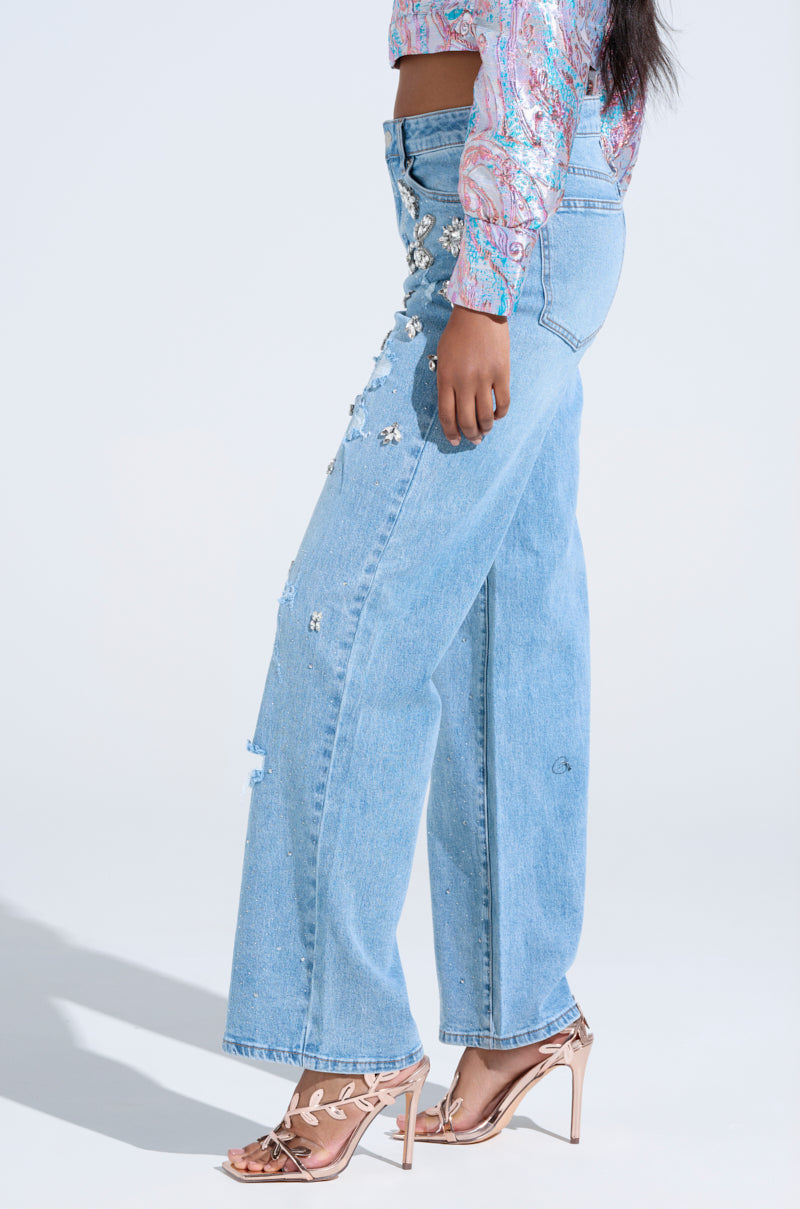 IN YOUR DREAMS RHINESTONE DENIM JEANS