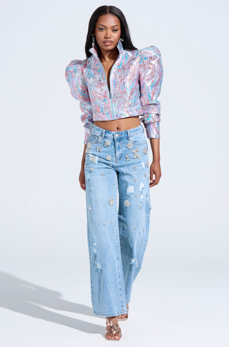 IN YOUR DREAMS RHINESTONE DENIM JEANS