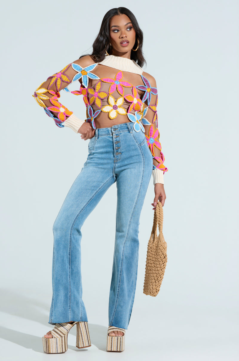 SOPHIA FLARE LEG DENIM JEANS