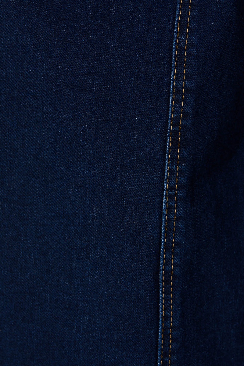 Daria High Rise Wide Leg Jean In Dark Blue Denim