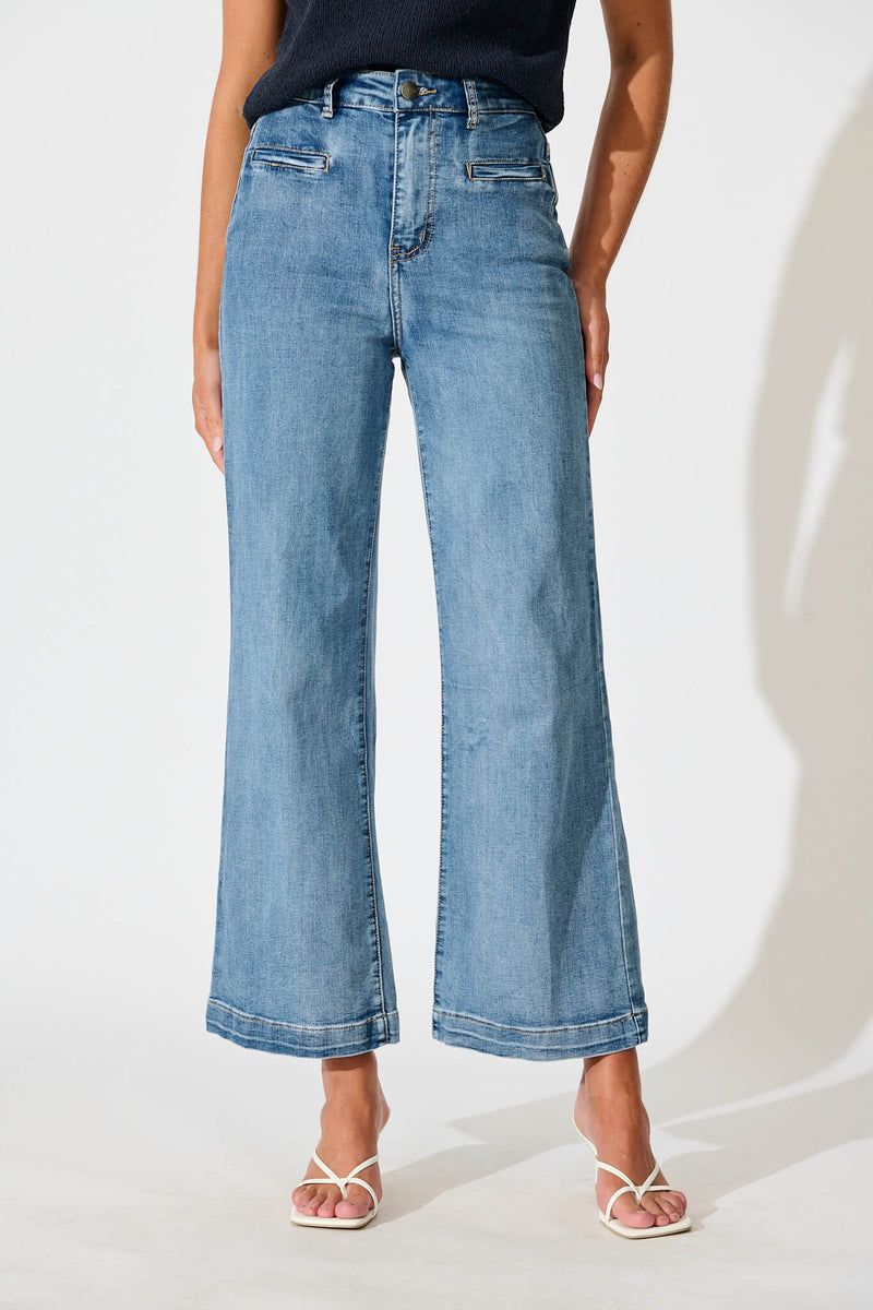 Waverley High Rise Wide Leg Jean In Light Blue Denim