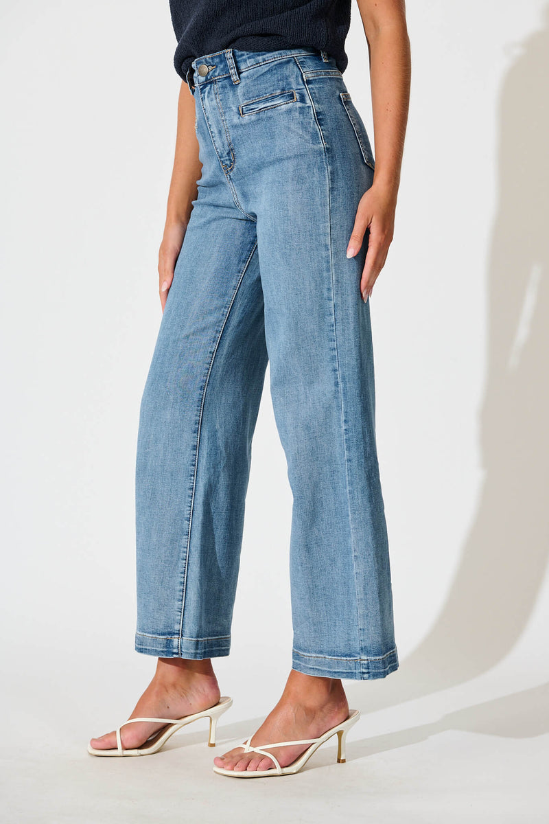 Waverley High Rise Wide Leg Jean In Light Blue Denim