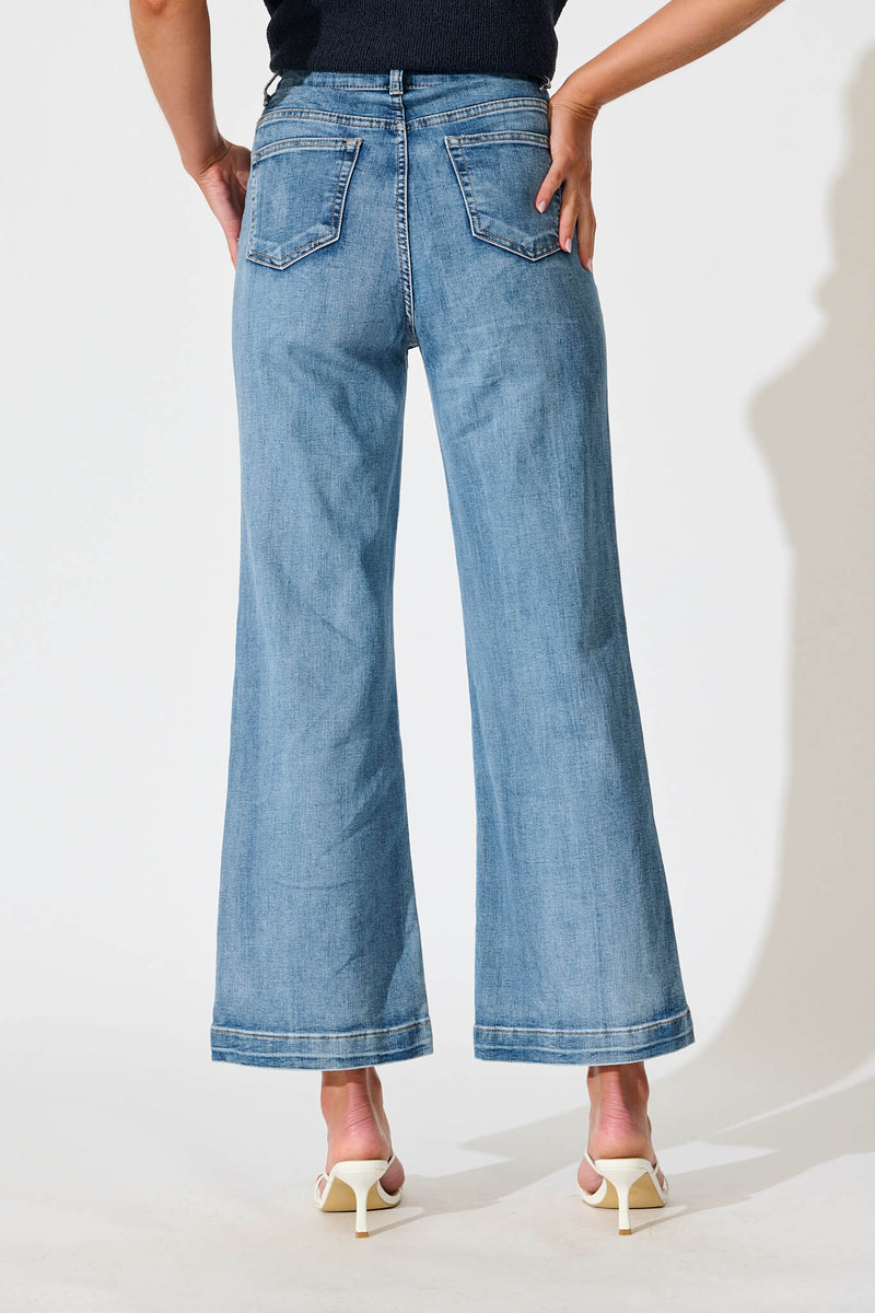 Waverley High Rise Wide Leg Jean In Light Blue Denim