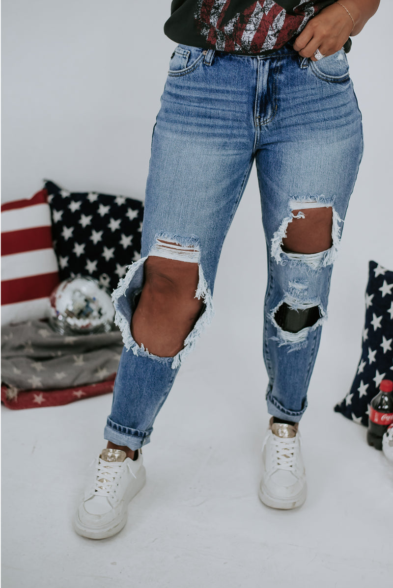 Jax Boyfriend Denim, Medium KANCAN