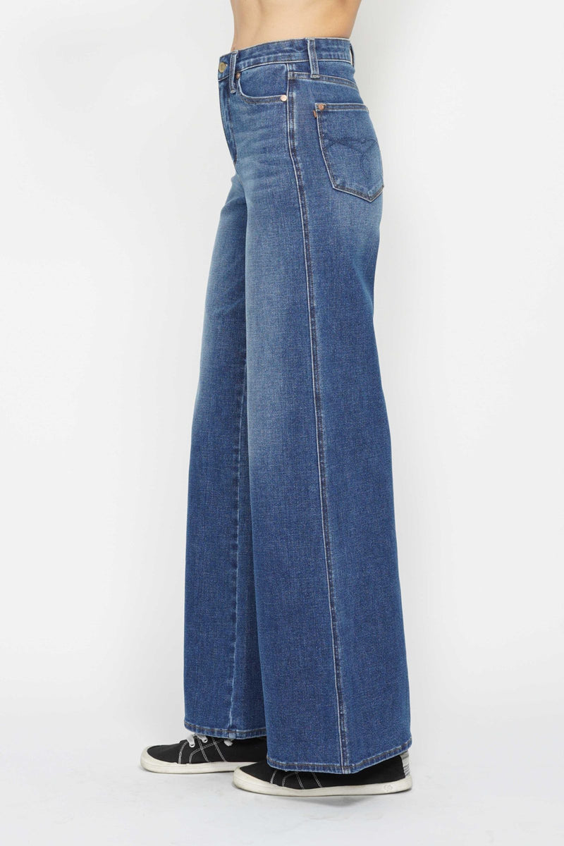 Judy Blue High Waist Tummy Control Retro Wide Leg Denim Jeans 88847