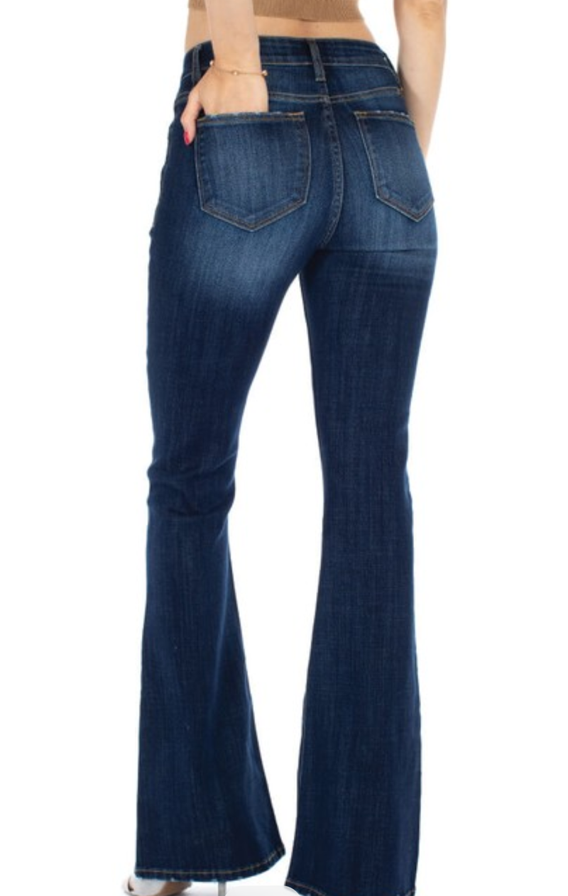 KanCan Mid Rise Flare Dark Denim Jeans