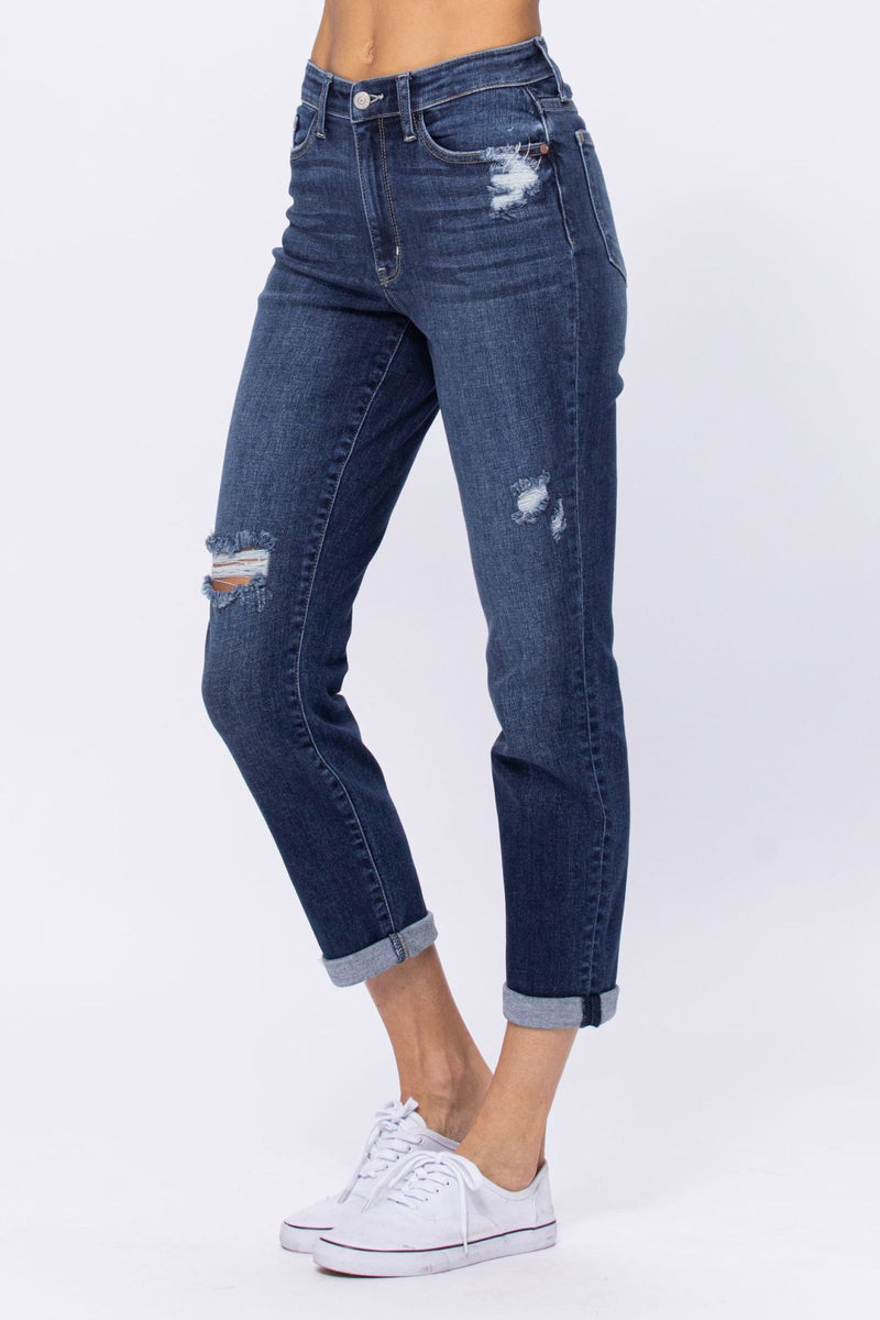 Judy Blue High Rise Destroy Boyfriend Denim Jeans 82328