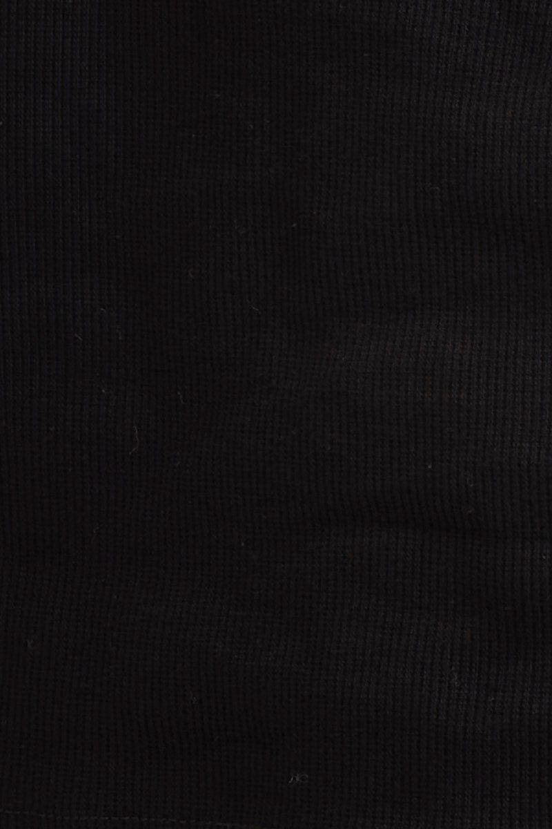 Black Tank Rib Notch Cropped Rib