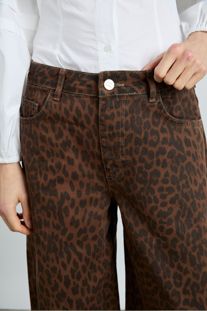 dion jeans - dark leopard overdye