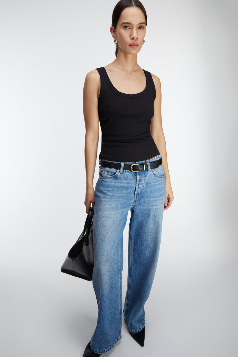 MID-RISE BAGGY WIDE LEG JEAN