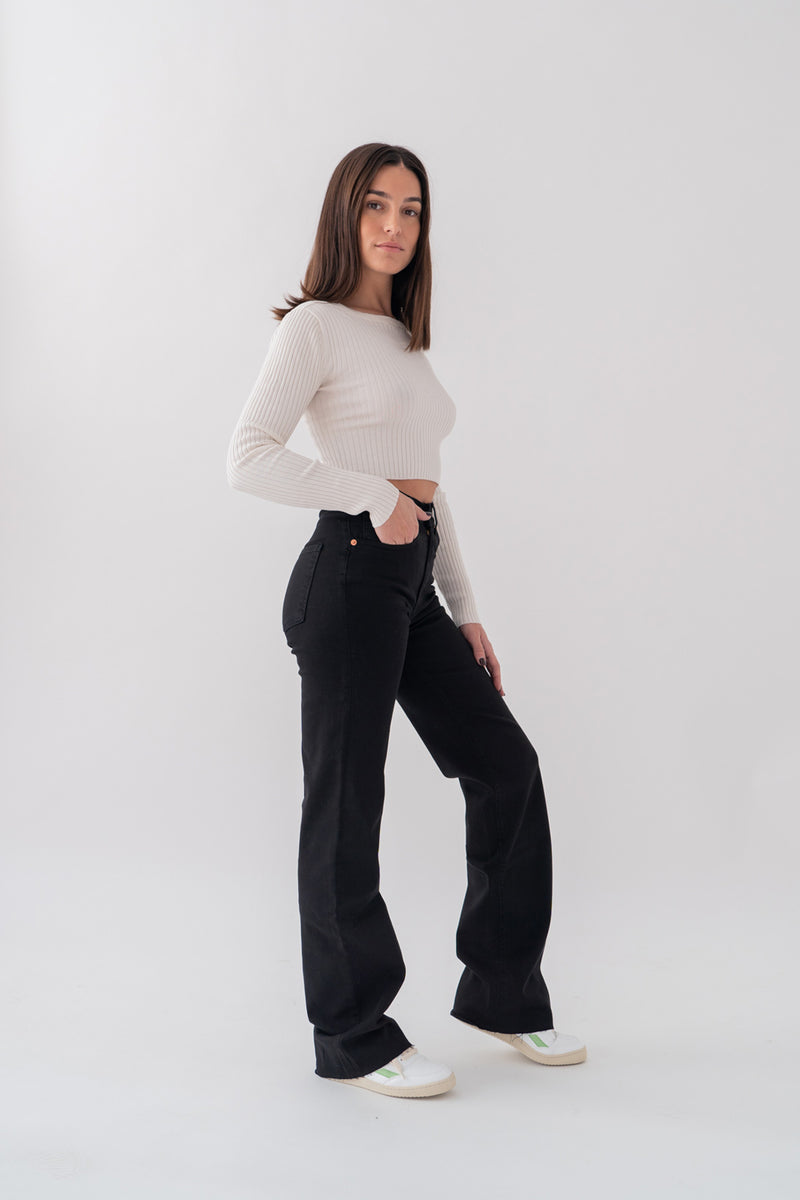 WIDELEG HIGH RISE - BLACK