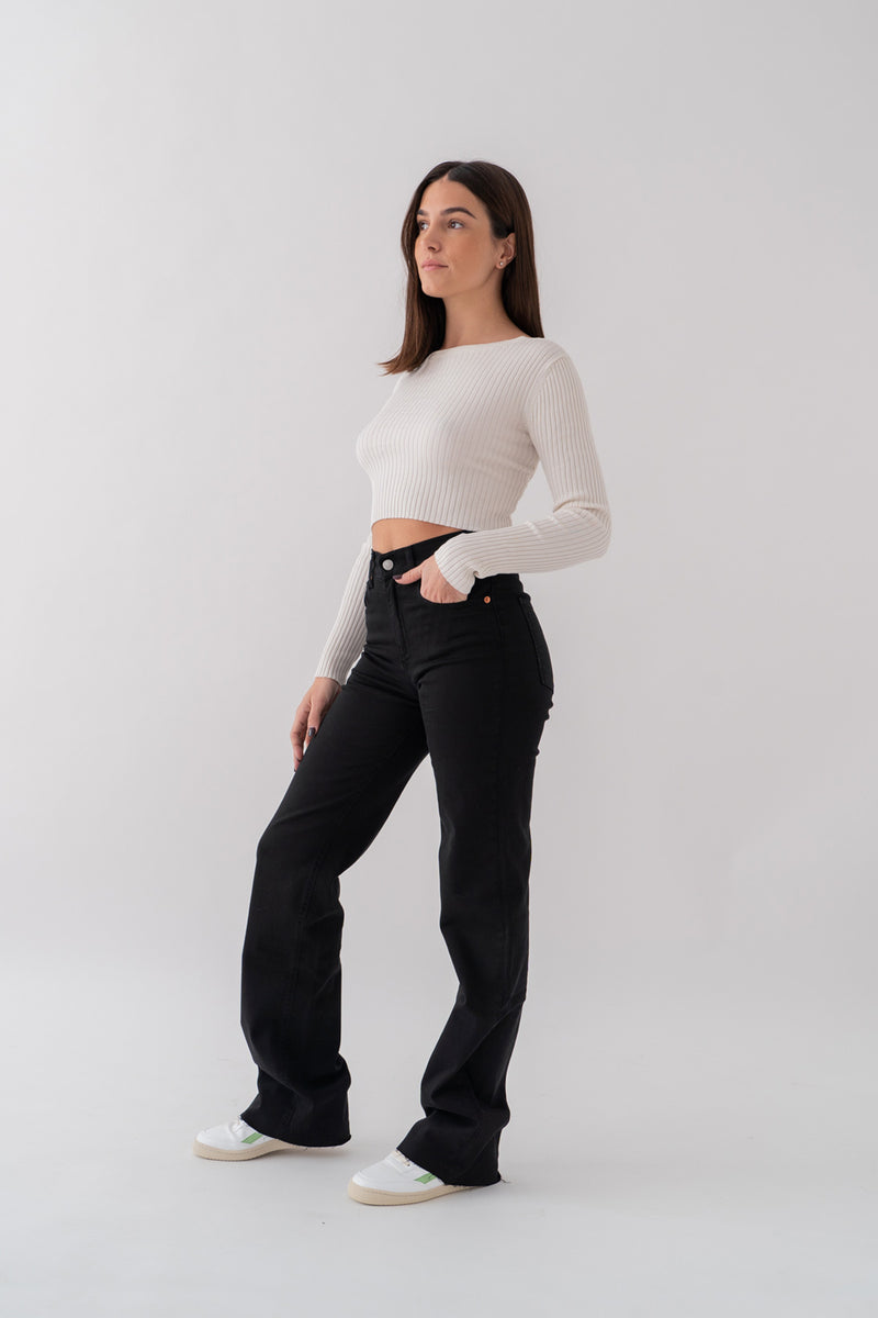WIDELEG HIGH RISE - BLACK