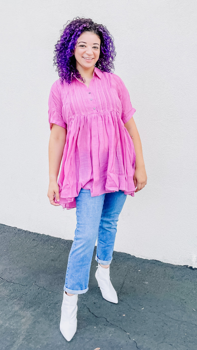 MAUVE FLOWY TOP