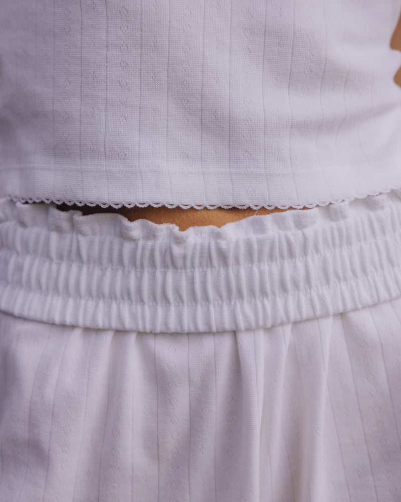 Pointelle Shorts - White