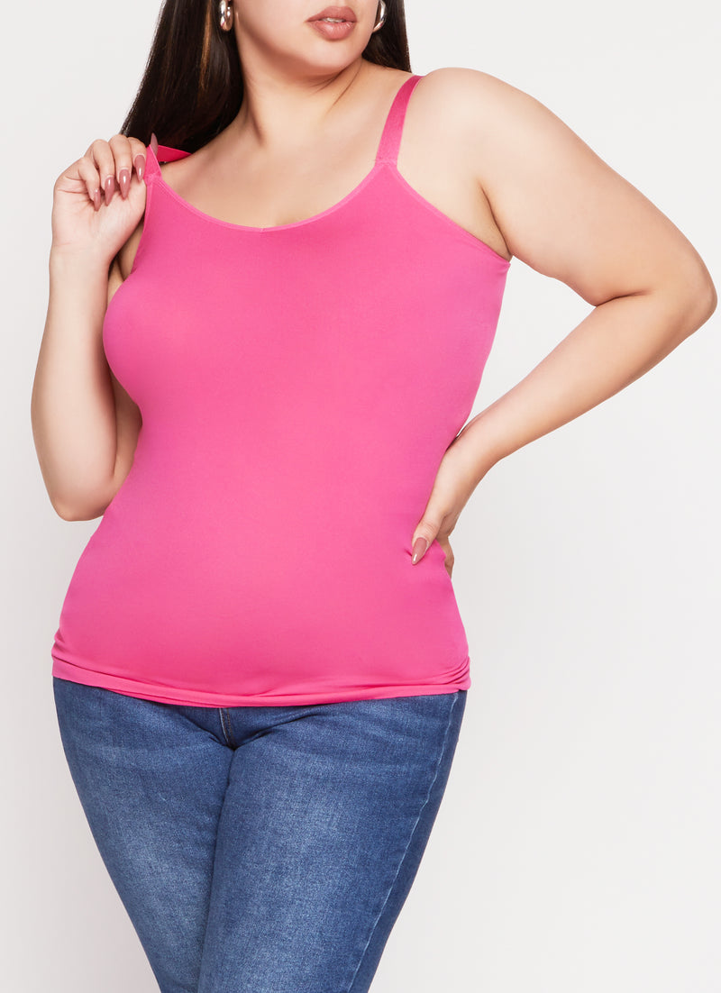 Plus Size Rib Knit Seamless Tank Top
