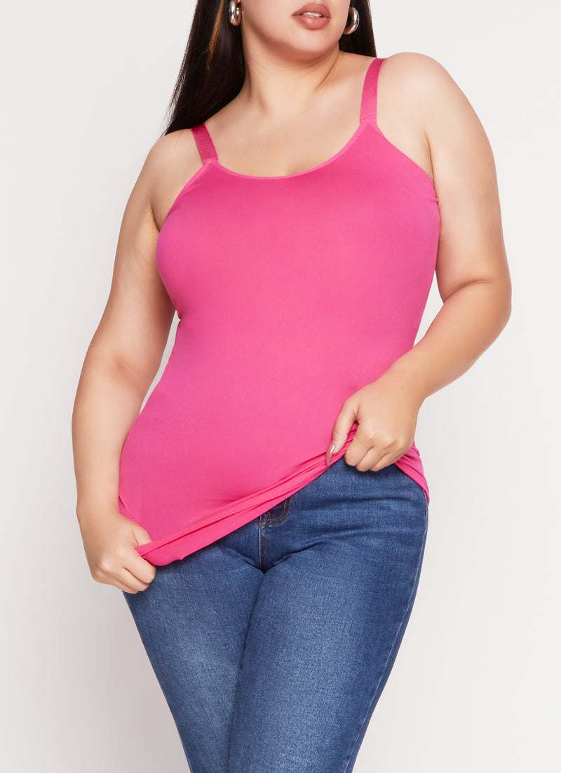 Plus Size Rib Knit Seamless Tank Top