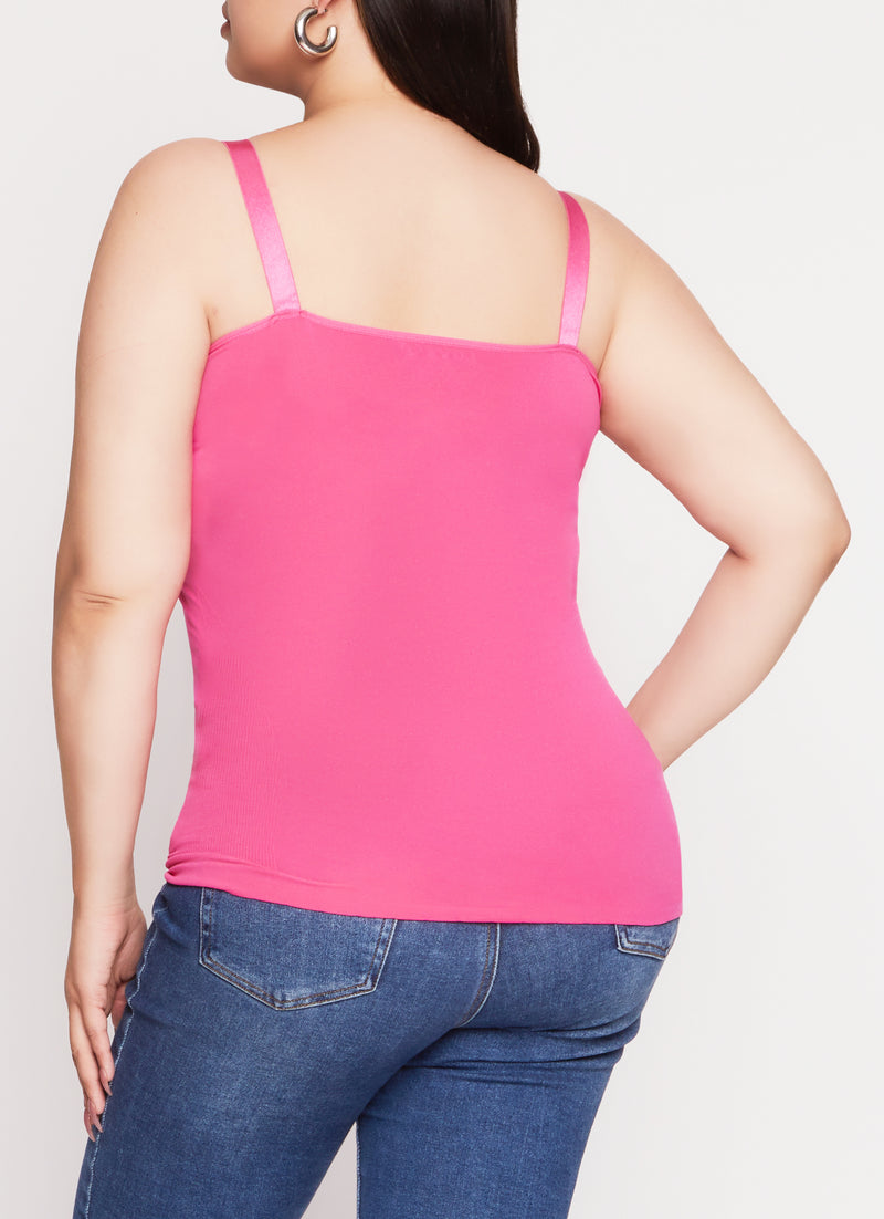 Plus Size Rib Knit Seamless Tank Top