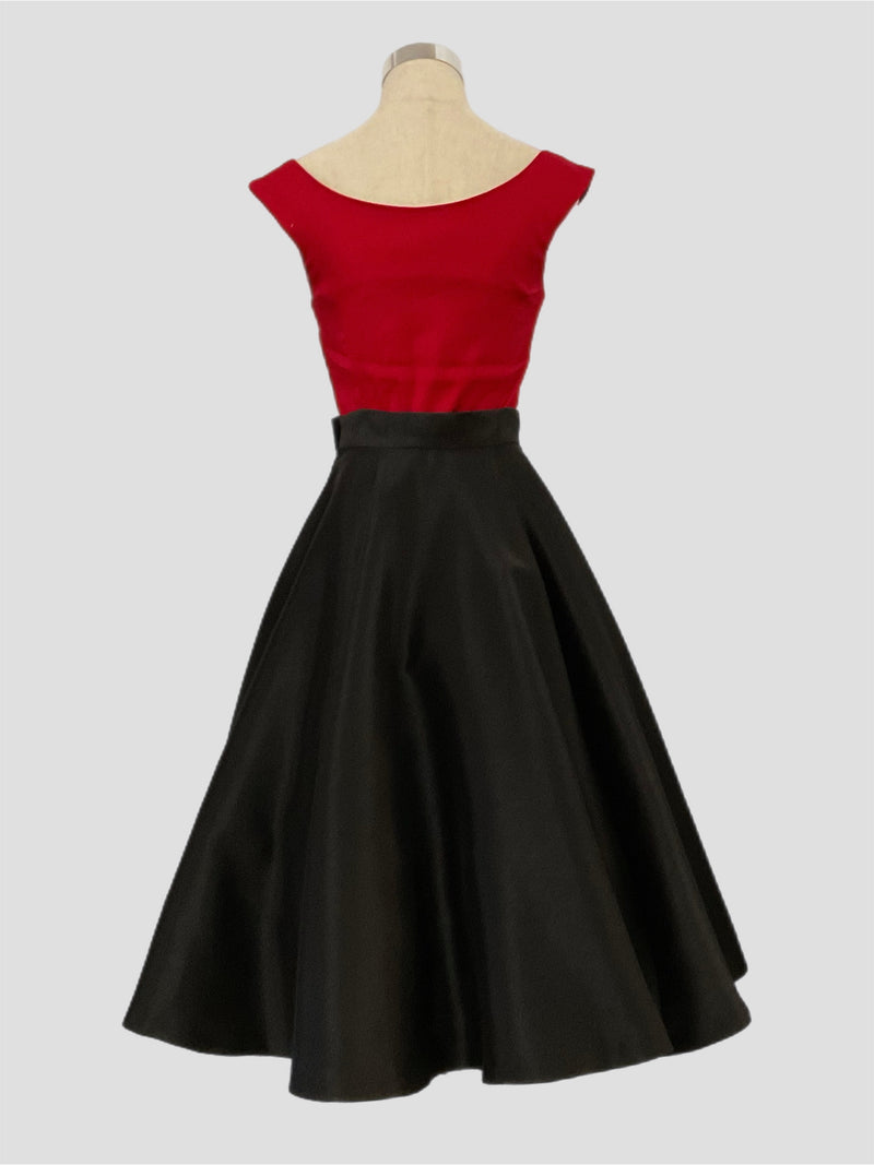 Grace Kelly Vintage 1950’s Style  Skirt  Black Shantung