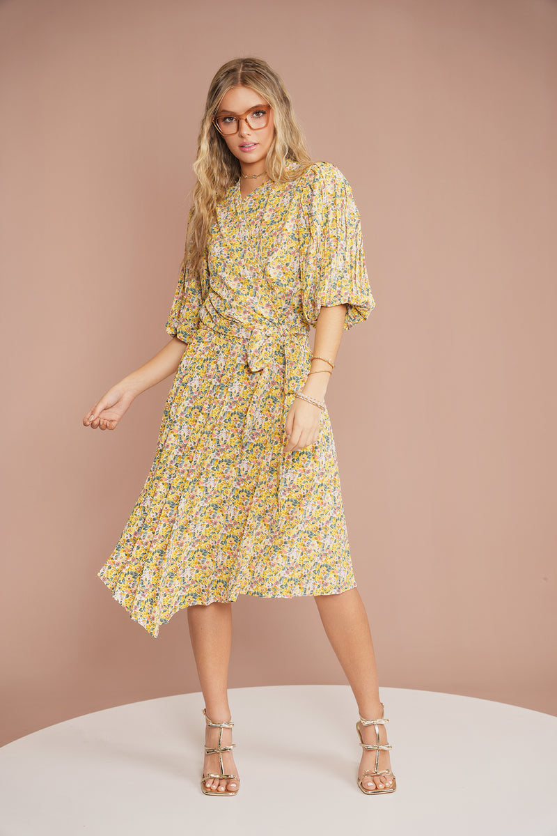 Print Pleated Skirt