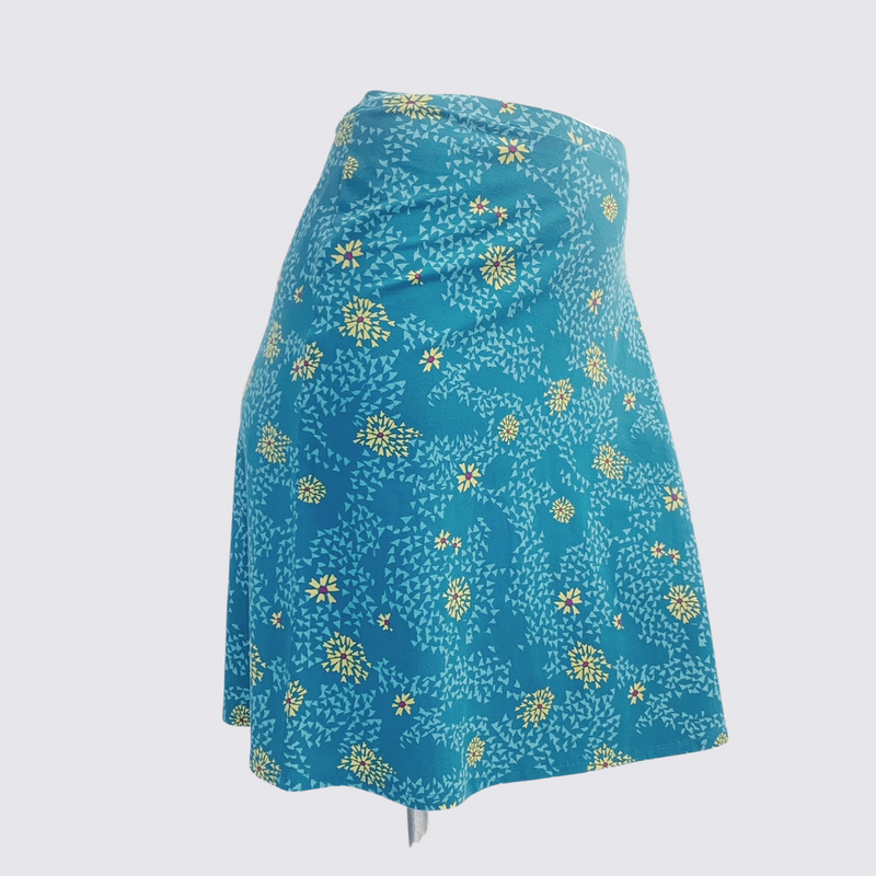Geometric Floral Midi Skirt