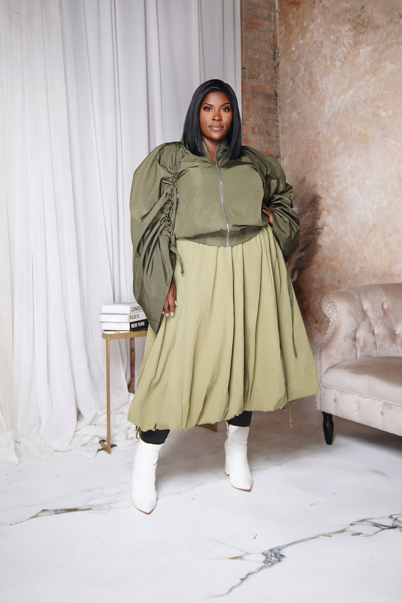In Her Element Skirt -Olive