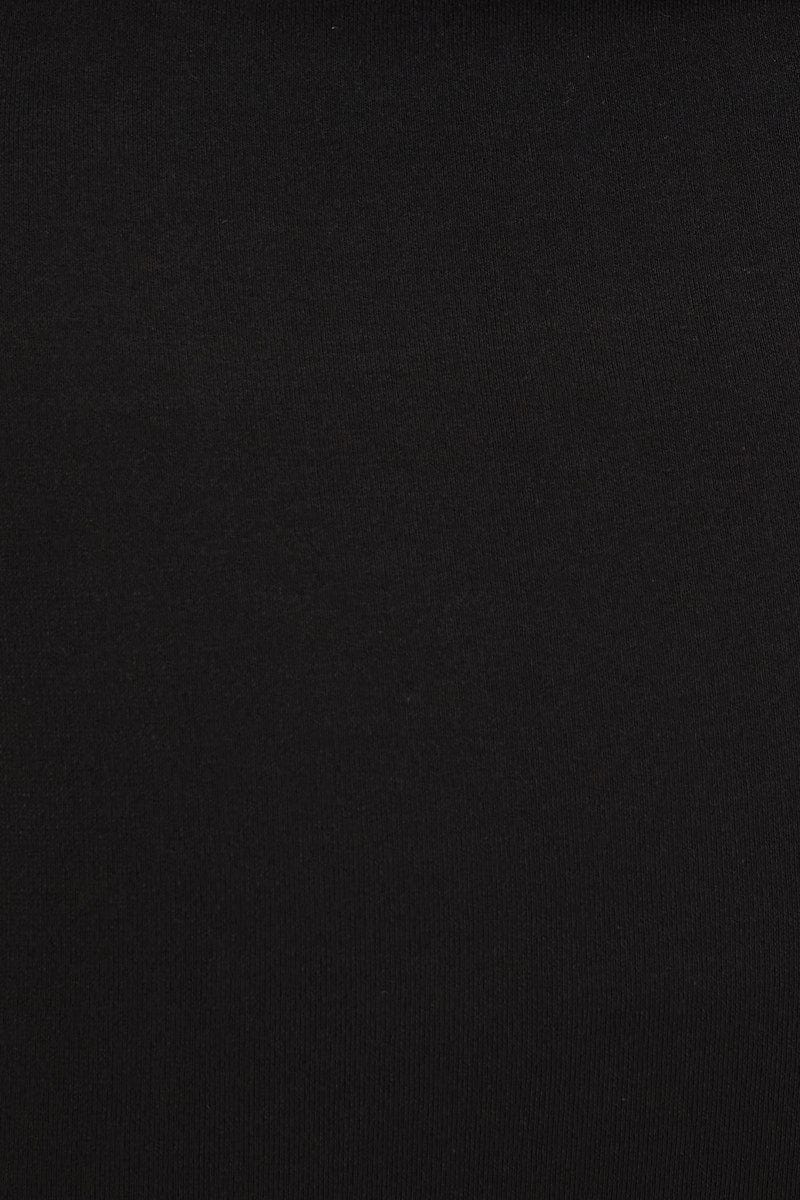 Black Front Split Midi Pencil Skirt Jersey