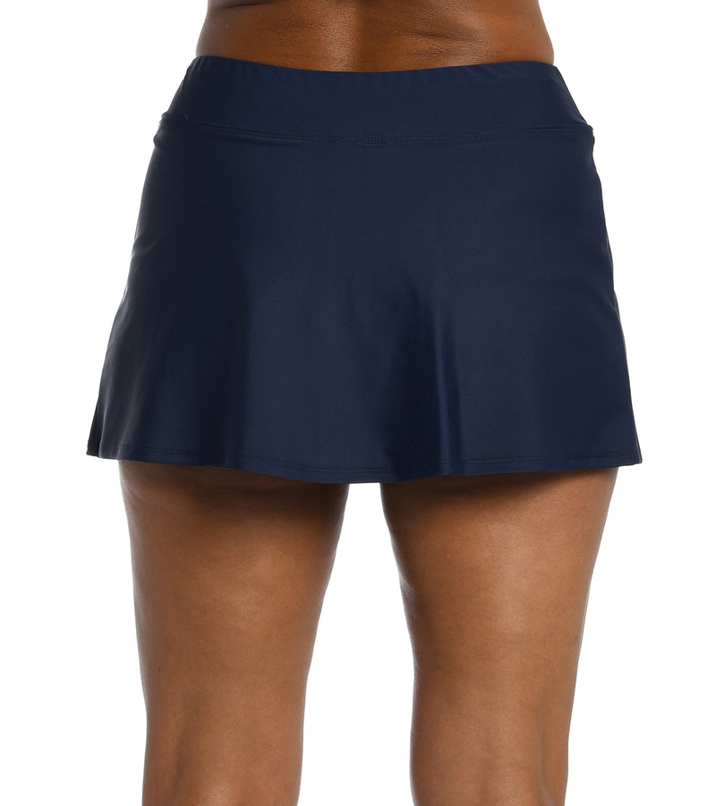 Maxine Solid Wide Waist Band Swim Skirt