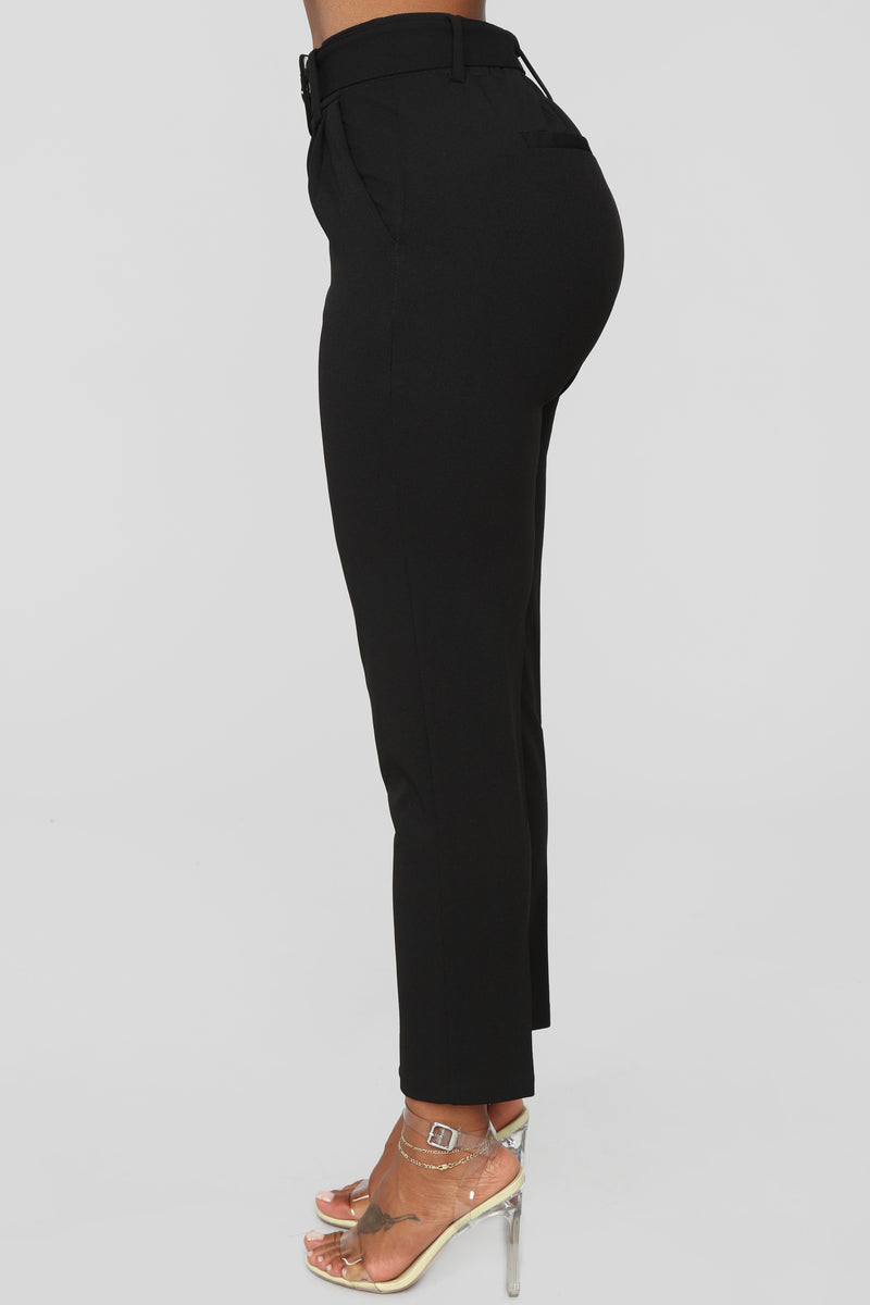 Talia Belted Pants - Black