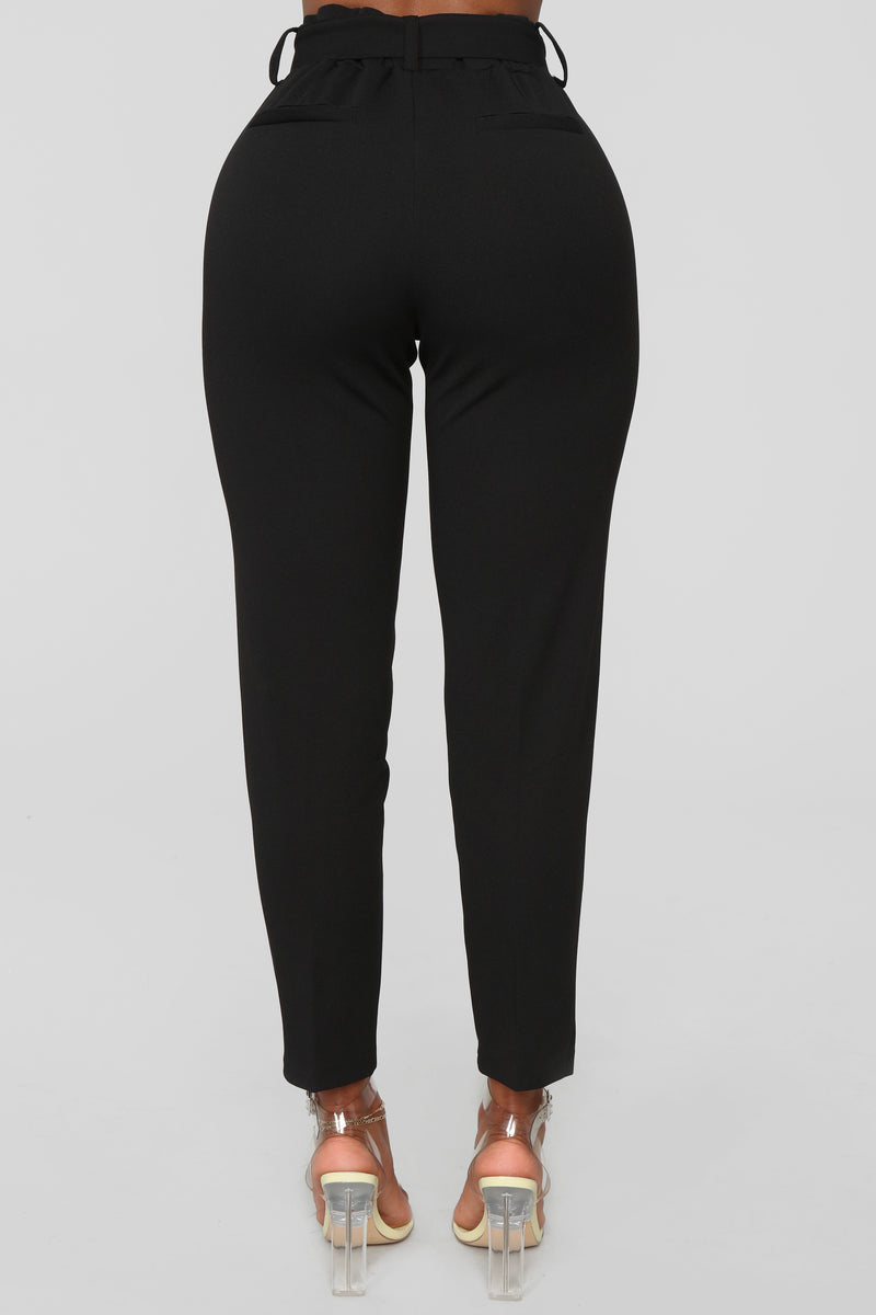 Talia Belted Pants - Black