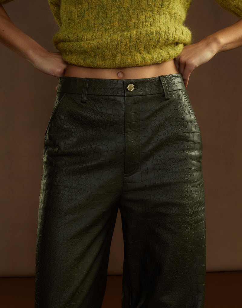 Embossed Leather Pants