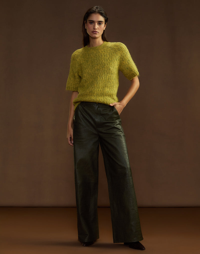 Embossed Leather Pants