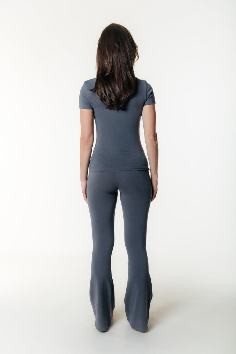 Uni Fitted Flare Pants | Dark grey
