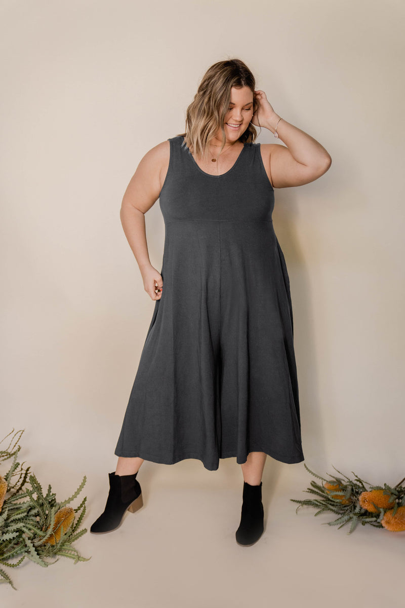 Lakeside Wide Leg Jumpsuit - Zinc Grey