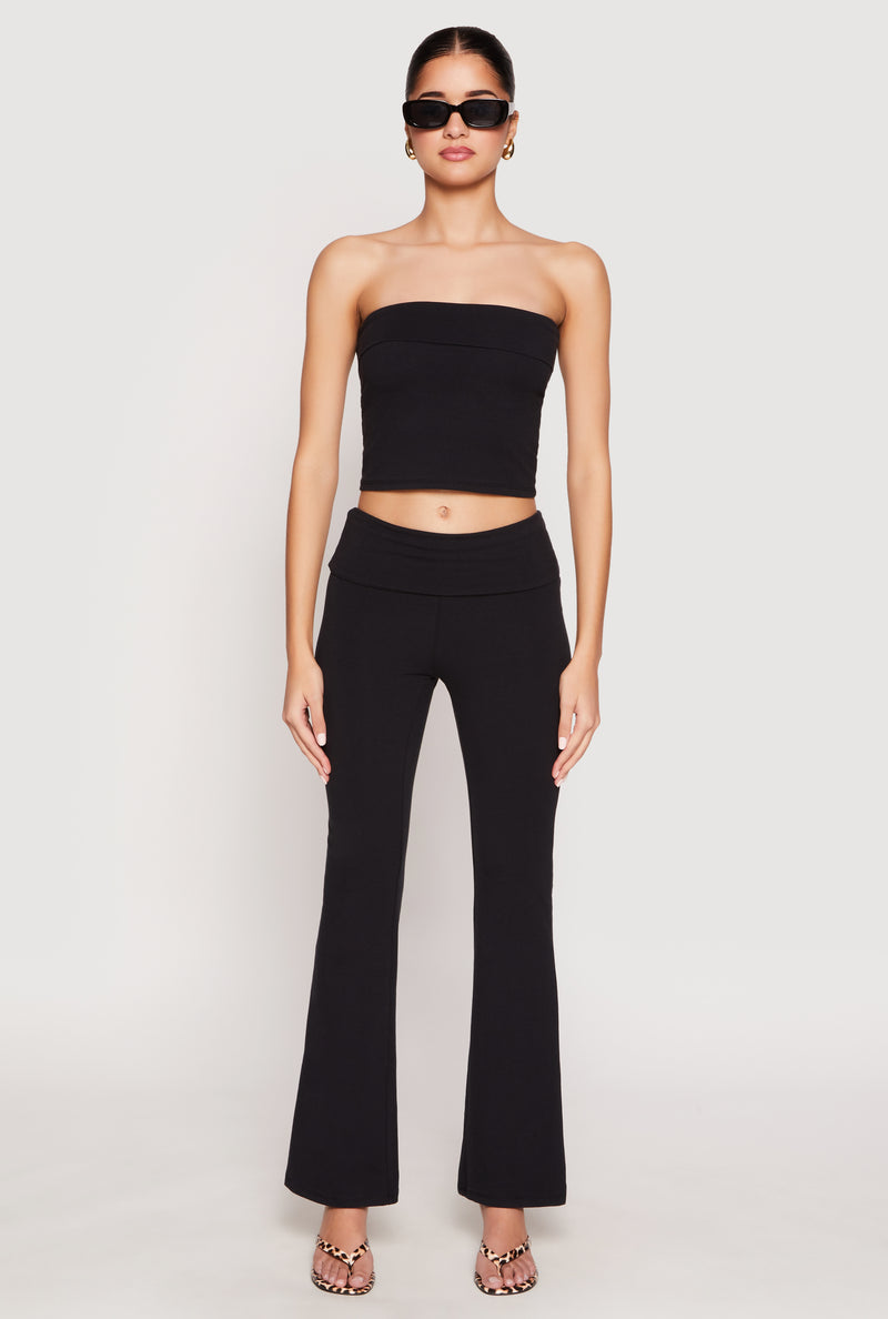 Almost Famous Fold Over Cropped Tube Top