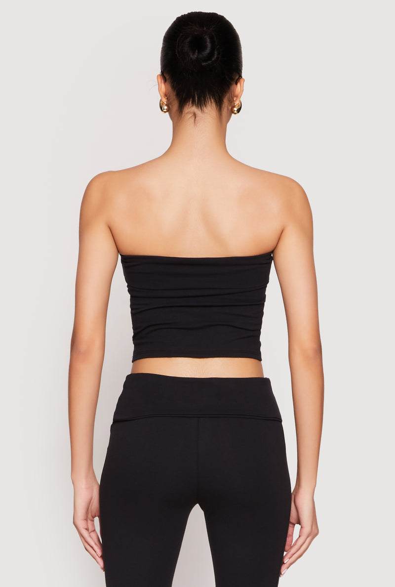 Almost Famous Fold Over Cropped Tube Top