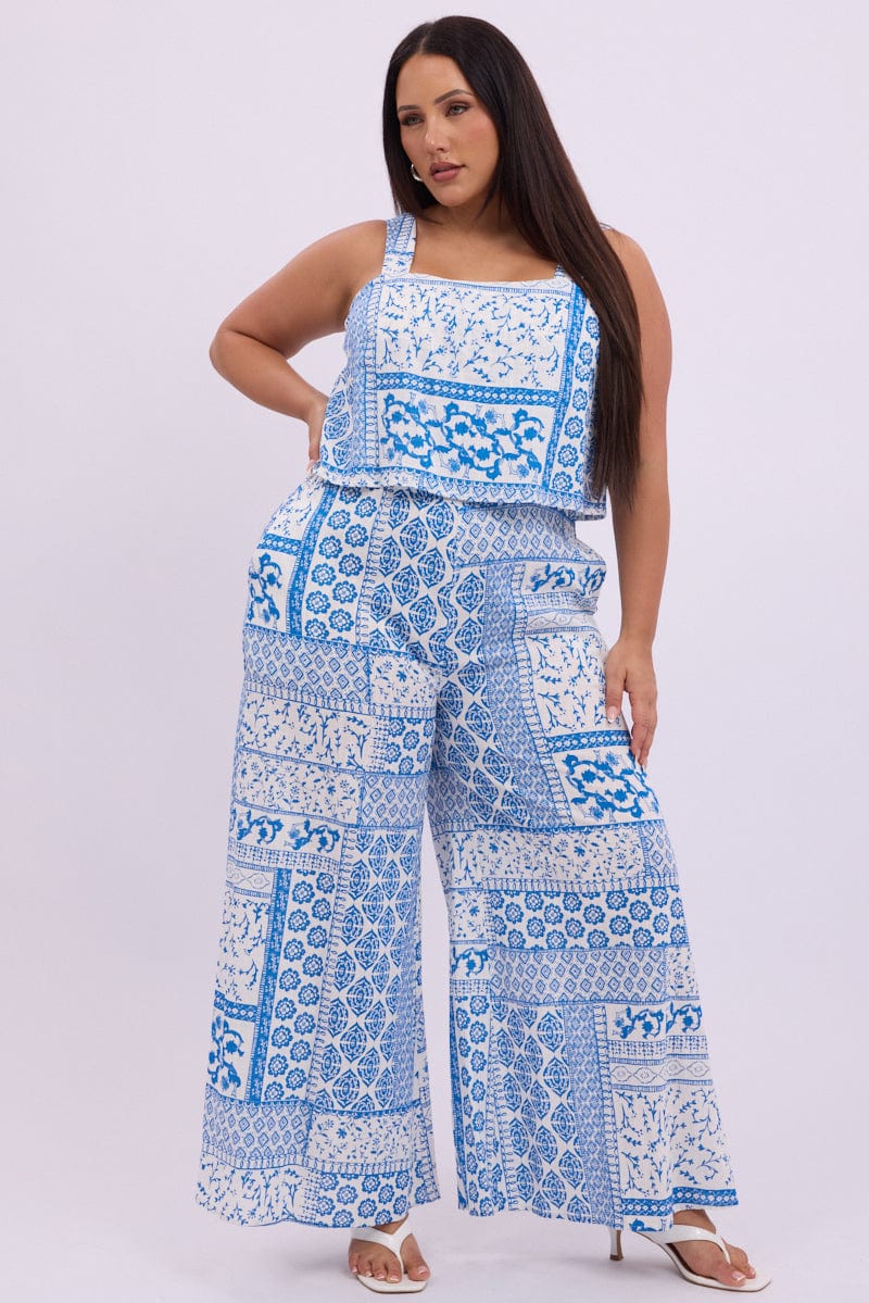 White Boho Jumpsuit Sleeveless Linen Blend