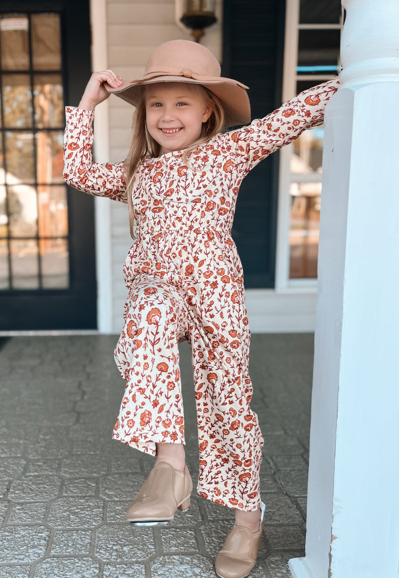 Fall floral jumpsuit