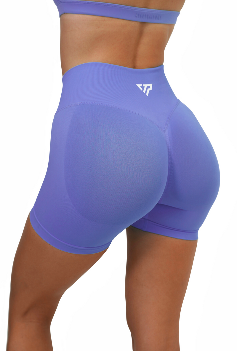RECOIL HIGH WAIST SCRUNCH SHORTS - INDIGO