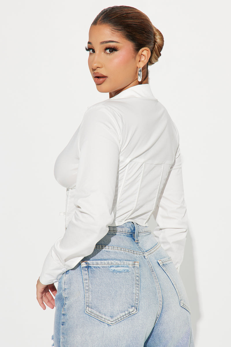 Don't Mind Me Corset Top - White