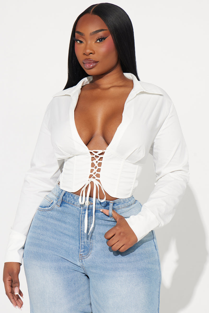 Don't Mind Me Corset Top - White
