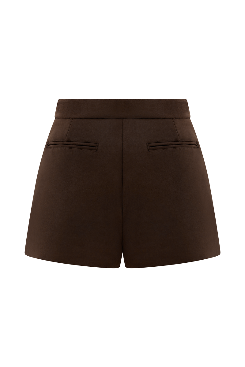 Sally Faux Suede Short - Milk Chocolate