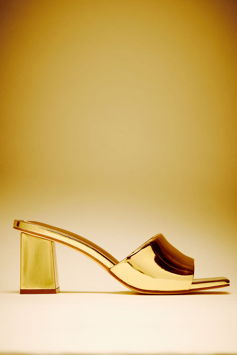 Meant To Last Heeled Mules  - Gold